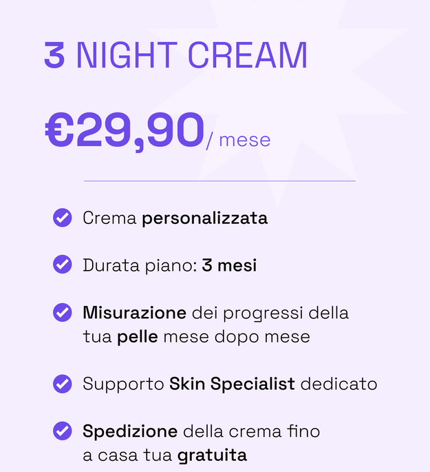 3 Mesi skincare personalizzata